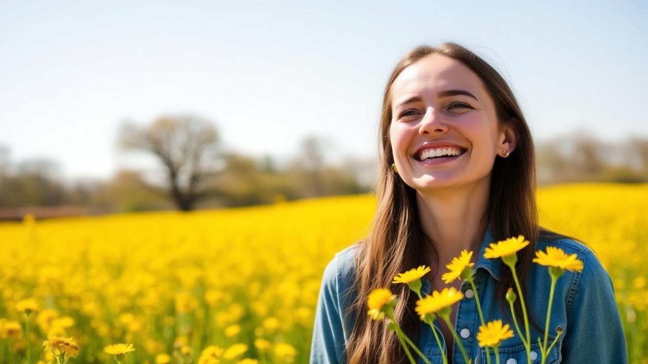 Woman enjoying allergy-free outdoor life